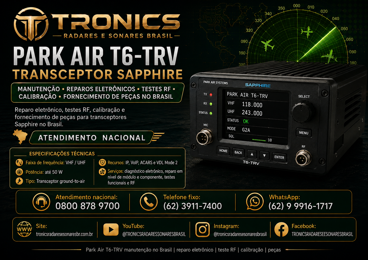 ASSISTÊNCIA TÉCNICA PARK AIR SAPPHIRE NO BRASIL
