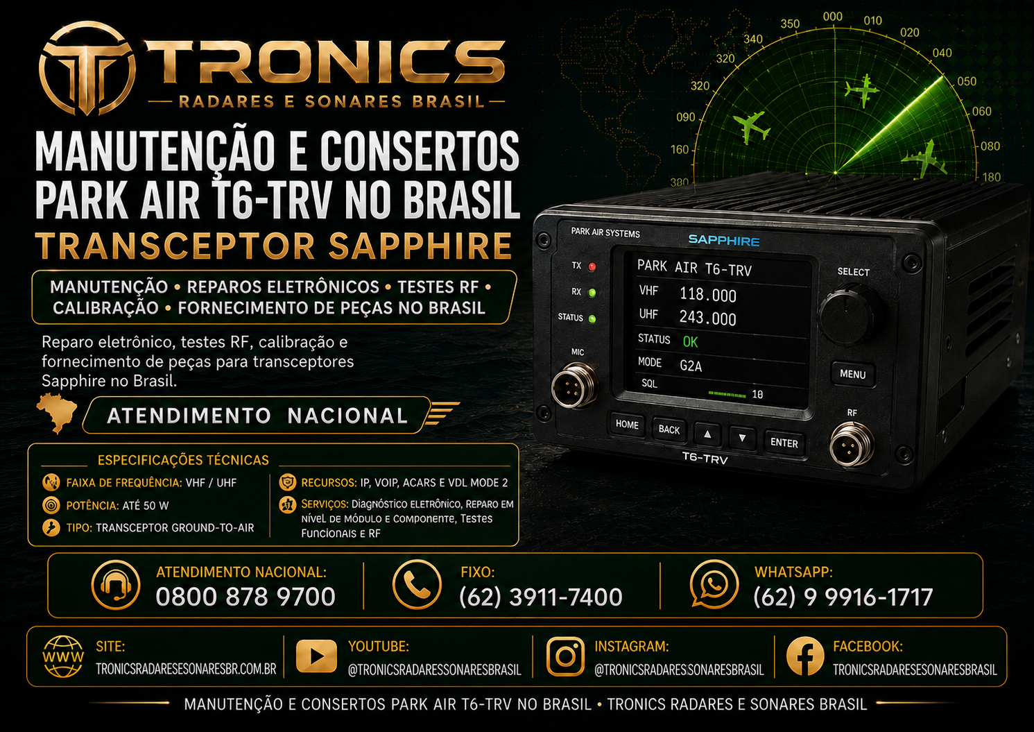 ASSISTÊNCIA TÉCNICA PARK AIR SAPPHIRE NO BRASIL
