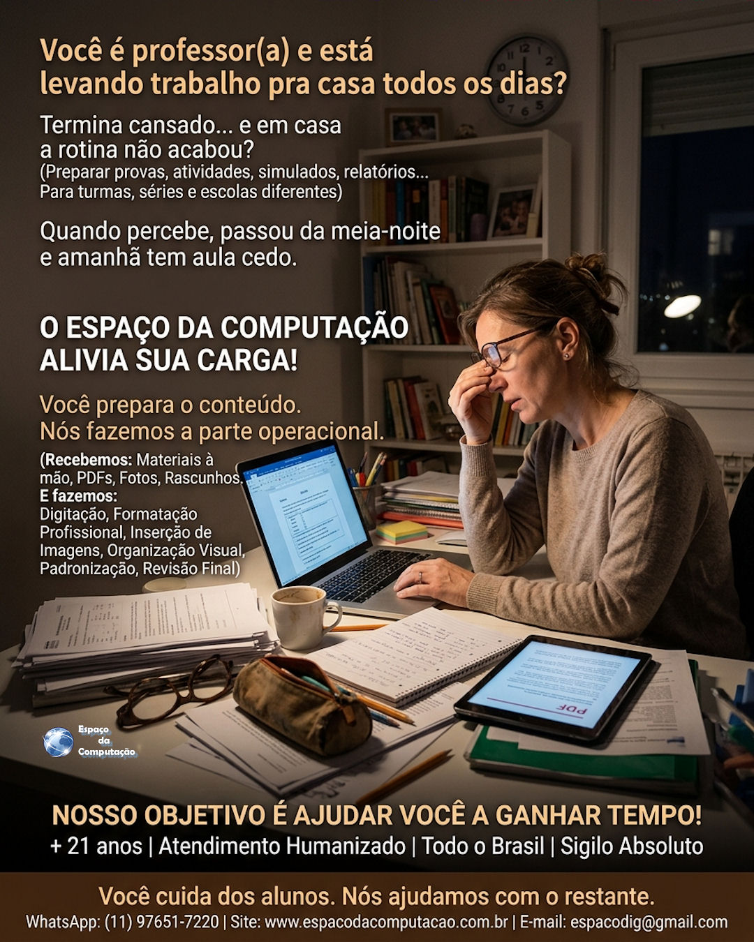 Você é professor(a) e está levando trabalho pra casa todos os dias e esta sobrecarregado?