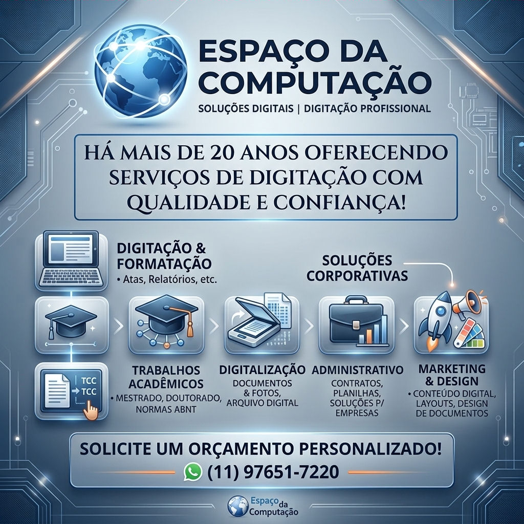 Digitação Profissional de Apostilas, Provas, Livros, Manuais, E-books e Manuscritos